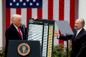 FILE PHOTO: U.S. President Trump delivers remarks on tariffs at the White House