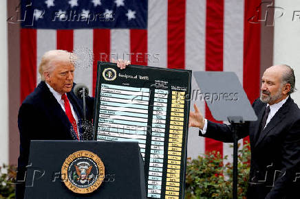 FILE PHOTO: U.S. President Trump delivers remarks on tariffs at the White House