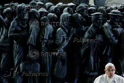 Pope Francis holds prayer for migrants and refugees, in St. Peter's Square