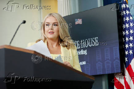 White House press secretary Leavitt holds a briefing at the White House in Washington, U.S.