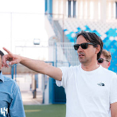 New Al Hilal coach Simone Inzaghi during a training session