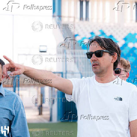 New Al Hilal coach Simone Inzaghi during a training session