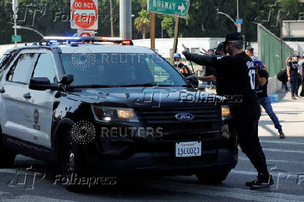 Protest following multiple detentions in downtown Los Angeles