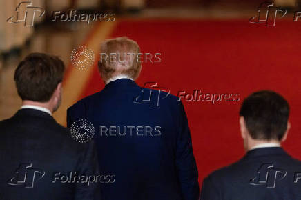 U.S. President Donald Trump delivers an address to the nation at the White House in Washington, following U.S. strikes on Iran's nuclear facilities