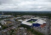 A drone view shows The Hawthorns stadium