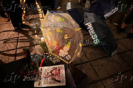 Mexican journalists protest against the killing of Al Jazeera journalists in Gaza