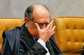 O ministro Gilmar Mendes durante a sessão do STF