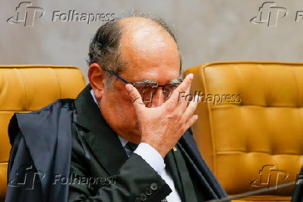 O ministro Gilmar Mendes durante a sessão do STF
