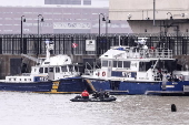 Search in the Hudson River after helicopter crash, near Jersey City