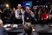 Canadian main political parties attend televised English language debate in Montreal