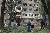 Aftermath of overnight Russian attack in Kyiv