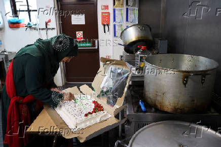 Khizra Mosque hosts a lunch as part of its Eid al-Adha celebrations, in Manchester