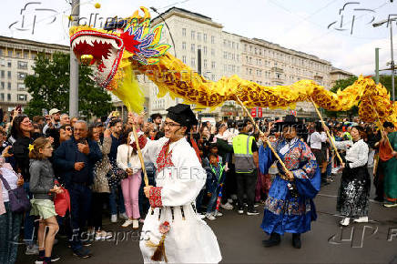 Annual street parade, which is part of the Carnival of Cultures celebrating the multi-ethnic diversity of the city, in Berlin