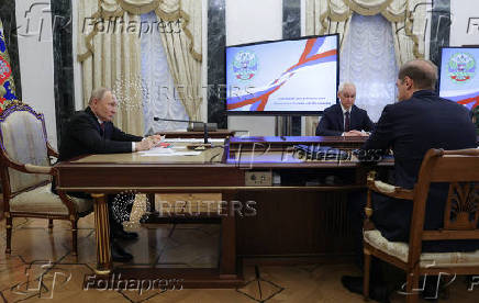 Russia's President Putin chairs a meeting with senior officials and military commanders in Moscow