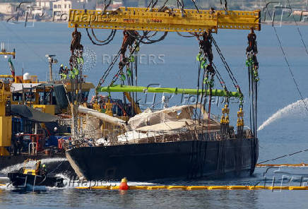 Recovery of Mike Lynch's sunken yacht 'Bayesian' from Sicilian waters