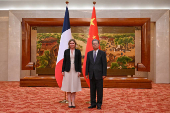 China's National People's Congress Chairman Zhao Leji meets with President of the French National Assembly Yael Braun-Pivet, in Beijing