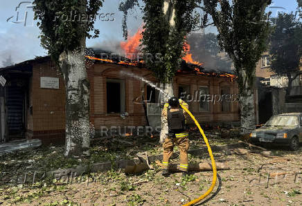 Aftermath of a Russian drone strike in Zaporizhzhia