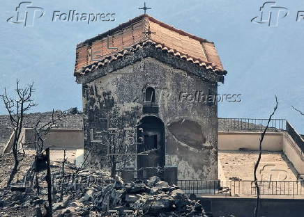 The Greek island of Chios affected by wildfires