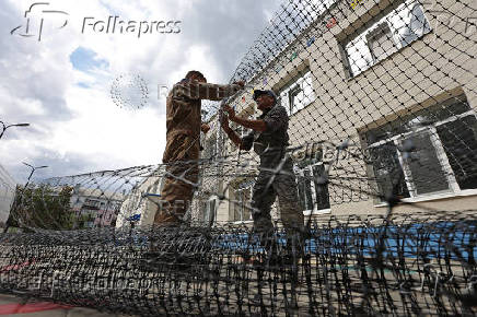 Russia's Belgorod cover buildings in nets as protection against Ukrainian drones