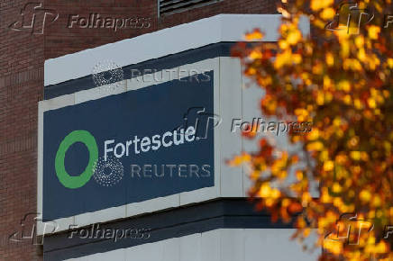 FILE PHOTO: A view shows the Fortescue logo in Perth
