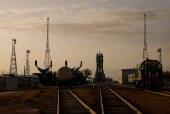 Soyuz MS-27 spacecraft is set ahead of launch to ISS, at the Russian-leased Baikonur cosmodrome