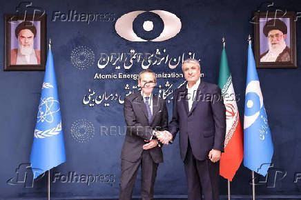 IAEA Director General Rafael Grossi meets with the head of Iranian Atomic Energy Organisation, Mohammad Eslami, in Tehran