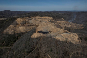 Surface mining operations at a strip mine in Mercer County, West Virginia