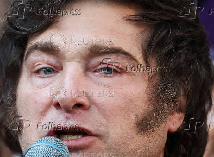 Milei participates in a party rally ahead of the mid-term elections