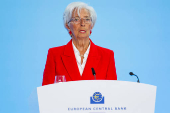 European Central Bank President Christine Lagarde addresses the media in Frankfurt