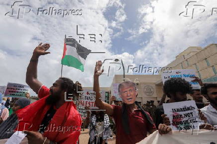 Pro-Palestinian protest outside the US Embassy in Colombo