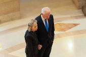 Democratic state assemblywoman Melissa Hortman and her husband Mark lie in State