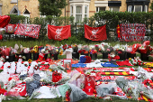 Tribute to Liverpool's Portuguese soccer player Diogo Jota, who died in a car crash near Zamora, Spain