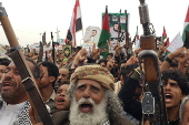 Mass Houthi protest in Sana'a against Israeli attacks on Gaza