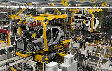 FILE PHOTO: A general view of a production line of German car manufacturer Mercedes-Benz at a factory, in Rastatt, Germany