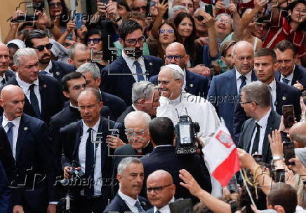 Pope Leo XIV leads Angelus prayer at Castel Gandolfo