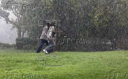 Monsoon rain in Delhi Zoo