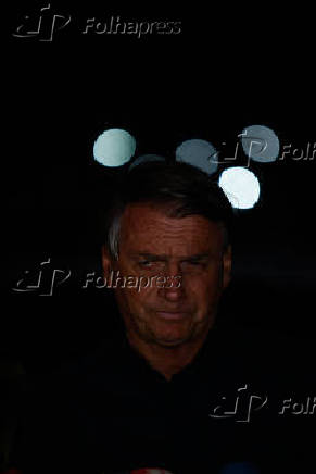 O presidente Jair Bolsonaro (PL), candidato à reeleição, durante coletiva