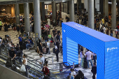 Movimento intenso no saguão de embarque do aeroporto de Congonhas