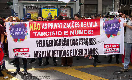 Protesto de professores municipais no centro de SP