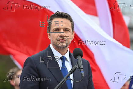 Candidate in Poland's presidential elections Rafal Trzaskowskis campaigns in Biala Podlaska