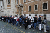 People visit the tomb of the late Pope Francis in the Papal Basilica of Saint Mary Major (Santa Maria Maggiore), in Rome