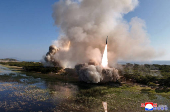 Photo shows missile launch in North Korea
