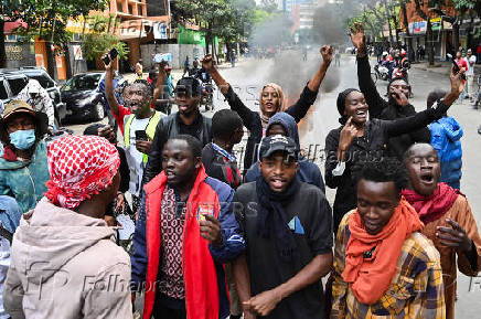 Demonstration against the death of Kenyan blogger Albert Ojwang who died in police custody, in downtown Nairobi