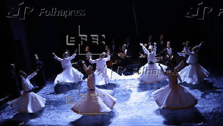 Members of Whirling Dervishes perform in Tunis