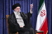 Iran's Supreme Leader Ayatollah Ali Khamenei speaks during a meeting with Judiciary Officials in Tehran