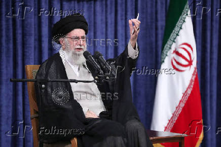 Iran's Supreme Leader Ayatollah Ali Khamenei speaks during a meeting with Judiciary Officials in Tehran