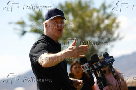U.S. Senator John Cornyn (R-TX) visits an ICE detention facility, being built to house migrants, at Fort Bliss in El Paso