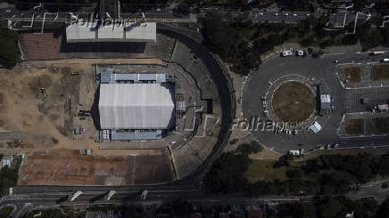 O estádio do Pacaembu, na zona oeste da cidade, abre espaço temporário de eventos