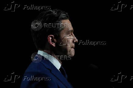Conservative Leader Pierre Poilievre attends a press conference after the French-language federal election debate, in Montreal