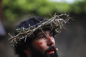 Stations of the Cross performance at medieval village of Ourem